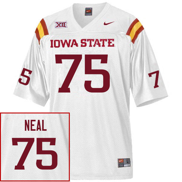 Men #75 James Neal Iowa State Cyclones College Football Jerseys Sale-White - Click Image to Close
